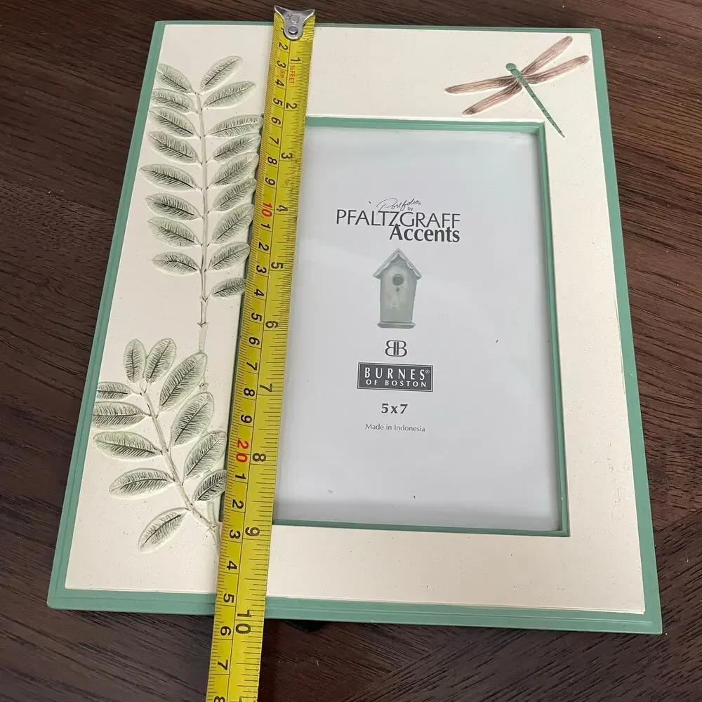 Pfaltzgraff Dragonfly Picture Frame 5x7 Vtg 1999 Burnes of Boston Photo Holder